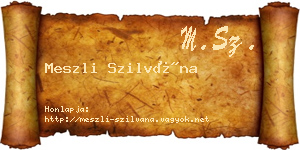 Meszli Szilvána névjegykártya